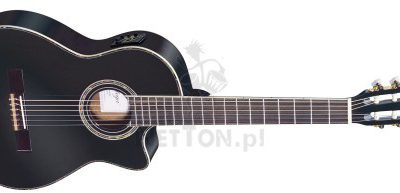 ORTEGA Gitara elektro-klasyczna RCE141BK z pokrowcem i paskiem 2547